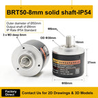 Briterencoder Single-turn Absolute Rotary Encoder SSI/RS485/Analog Output Waterproof, Power-Off Memory for Angle  & Speed