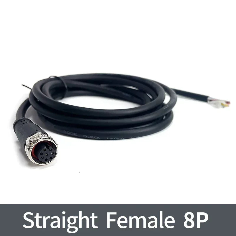 2Meters M12 sensor connector waterproof cable plug Male&Female 4 5 8 12Pin PVC Integrated injection molding M12 connectors