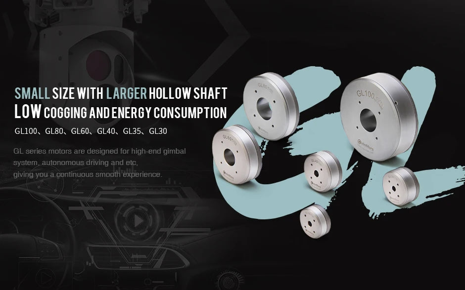 Cubermars GL80 BLDC Gimbal Motor with Hall Sensor Hollow Shaft Low Cogging Torque Low Noise for Camera Cinematic Gimbal System
