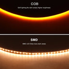 5V 12V 24V 3mm Ultra Narrow COB LED Strip 400LEDs LED Bar Lights for Car Lamp Orange 1800K 2000K Warm White 4000k Red 5m 10m 50m