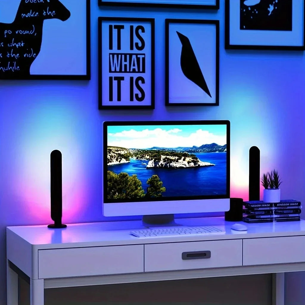 2pcs RGB Led Light Bar Music Rhythm Lights for  Gaming Room Tv and Party Decoration Sync with Music Rgb Desk Lamp