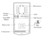 Security Alarm Outdoor Waterproof Wired Motion Sensor Dual Tech PIR Microwave Detector Anti-Pet Occupancy Sensor for Home Office