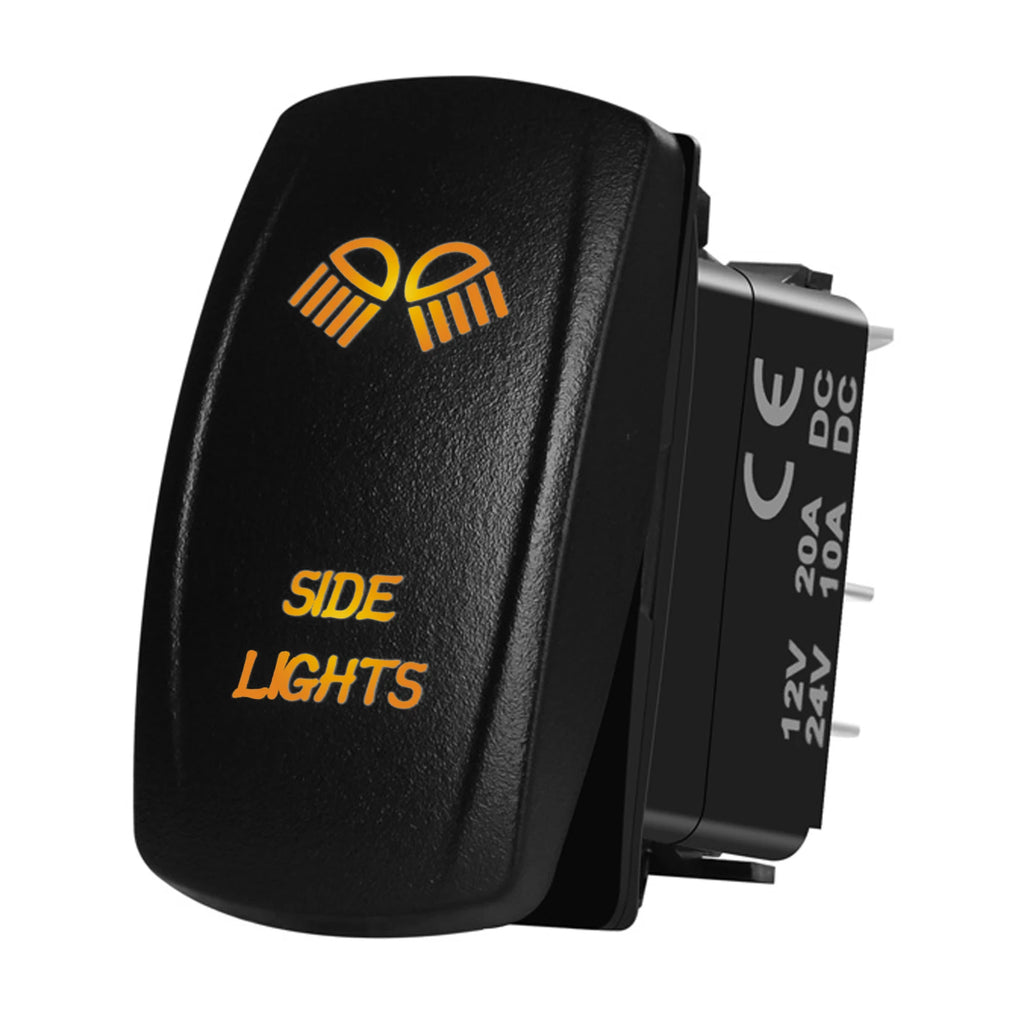 Marine Boat Rocker Switch 12/24V Orange Backlit Anchor Beacon Up Down Button ON OFF/ON OFF ON Momentary Toggle Switch Waterproof