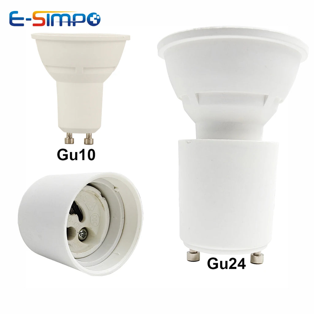 2pcs GU24 To GU10 2 Prong Pin Light Socket Adapter Lamp Holder Converter, Allow You Install Gu10 Lamp In Gu24 Socket
