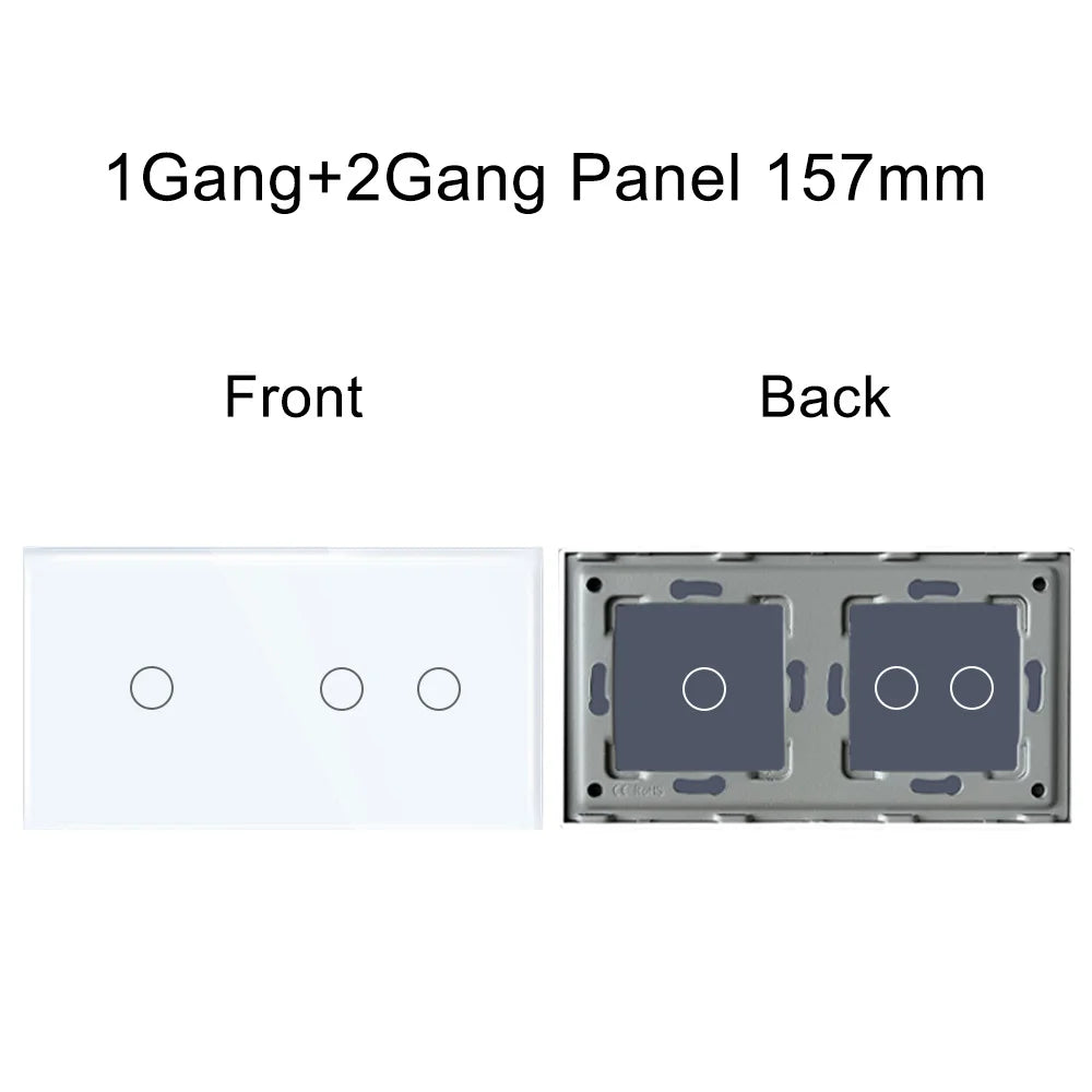 TAWOIA 1/2/3Gang Wall Touch Switch 1/2/3Way Function Base Stair Switches Spare Parts Sensor 157Glass Panel DIY Free Combination