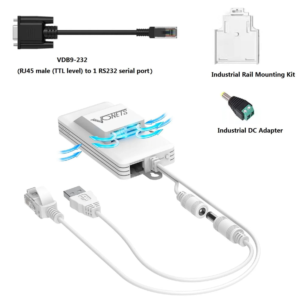 VONETS VAP11S-D232 Dual-Band Wireless Bridge Router Serial Port Service UART/TTL to RS232/485/422/WiFi to Ethernet Converter