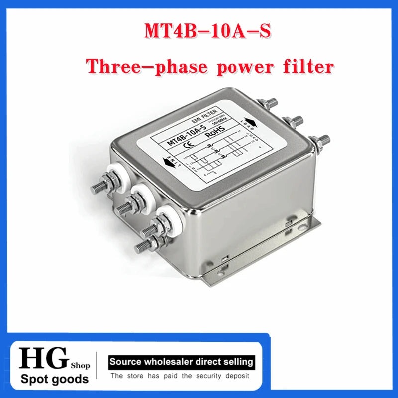 Three-phase power filter MT4B-3/6/10/20/30A-S Anti-interference EMI purifier frequency conversion noise 380v MT4B-10A-S