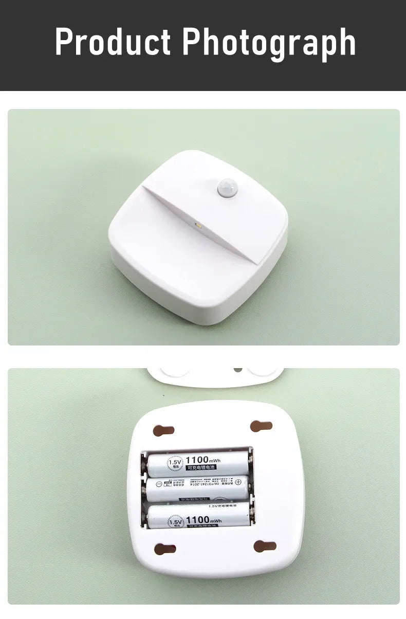 ZQQBYY LED Night Light Motion Sensor Wireless Lights AAA Battery Powered Bedroom Wall Staircase Closet Aisle Body Induction Lamp
