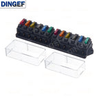 4/6/8/12 Way Car Fuse Box Car Fuse Holder Car Truck Auto Blade Fuse Box with 4/6/8/12 Fuses for 12V 24V ATO Standard Circuit