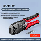 SAMZHE RJ45 Crimper Tools Crimping Pliers Ethernet Network Cable Crimper Cutter for 8P/6P/4P RJ45 RJ11 Precise Stripper Plier