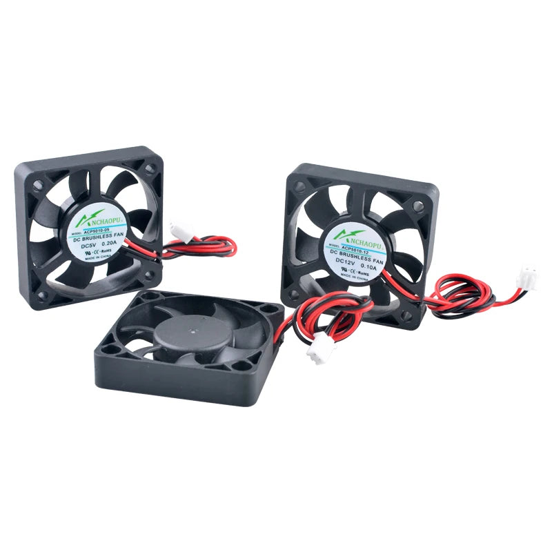 ACP5010 50x50x10mm Axial Cooling Fan 2-Pin DC 5V/12V/24V 50mm for Power Supply Charger Frequency Converter - Computer Case Fans