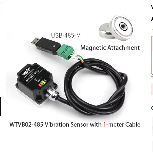 WitMotion WTVB01-485 IPX8 Vibration Sensor 3axis (XYZ) Modbus Vibration Analyzer Displacement(Acceleration +Speed+Amplitude)