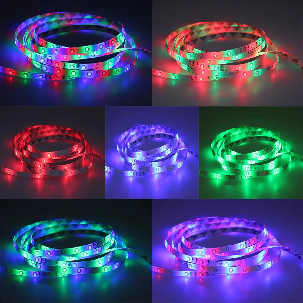 DC 5V 5050 RGB Strip LED Light Battery Powed Waterproof Ribbon Tape Stable Led Strips Indoor Outdoor Decoration Remote Control