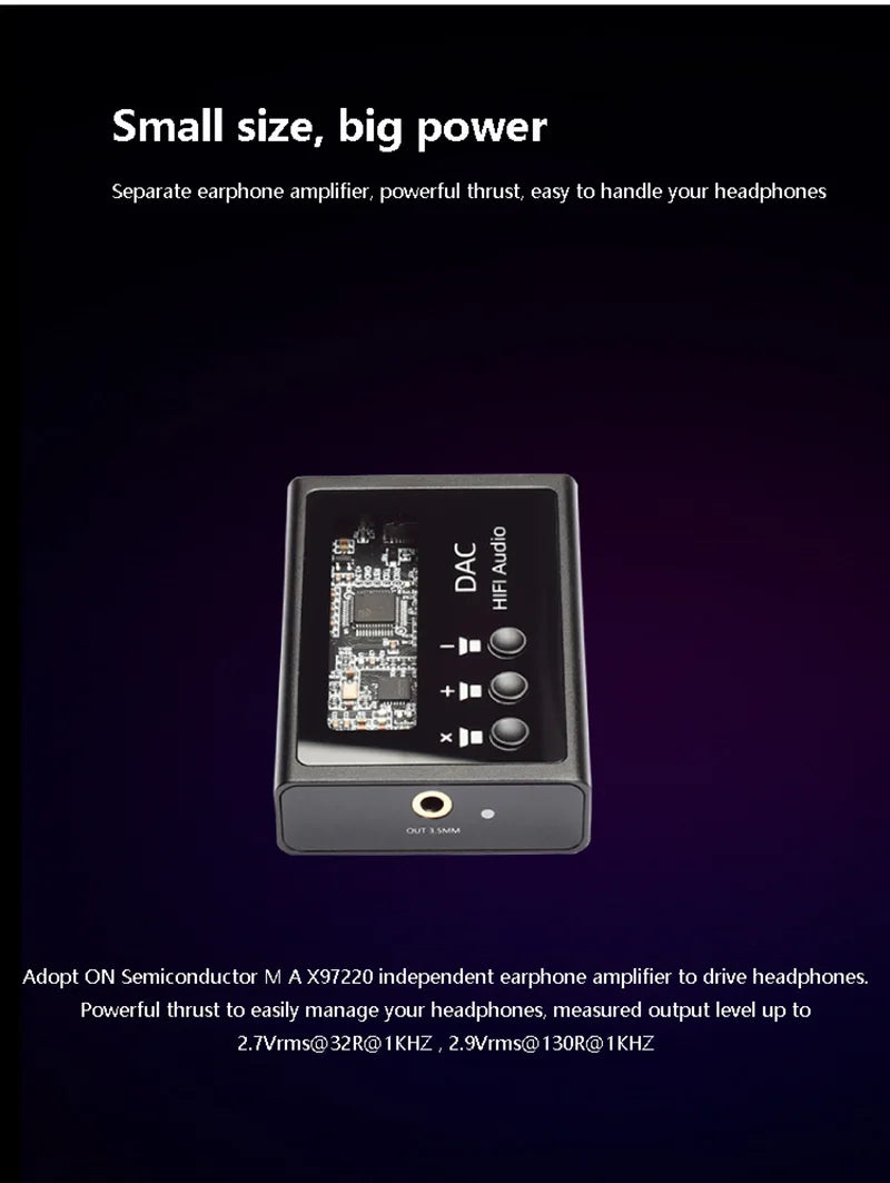 Headphone Decoding Amplifier ES9018K2M DAC DSD128 PCM32BIT 384KHz Lossless Decoding Headphone Amplifier MAX97220 Chip