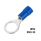 50PCS Ring Crimp Terminals Electrical Wire Connector M3/M4/M5/M6/M8/M10/M12 Insulation Ferrule Lug Quick Splice Connection Screw
