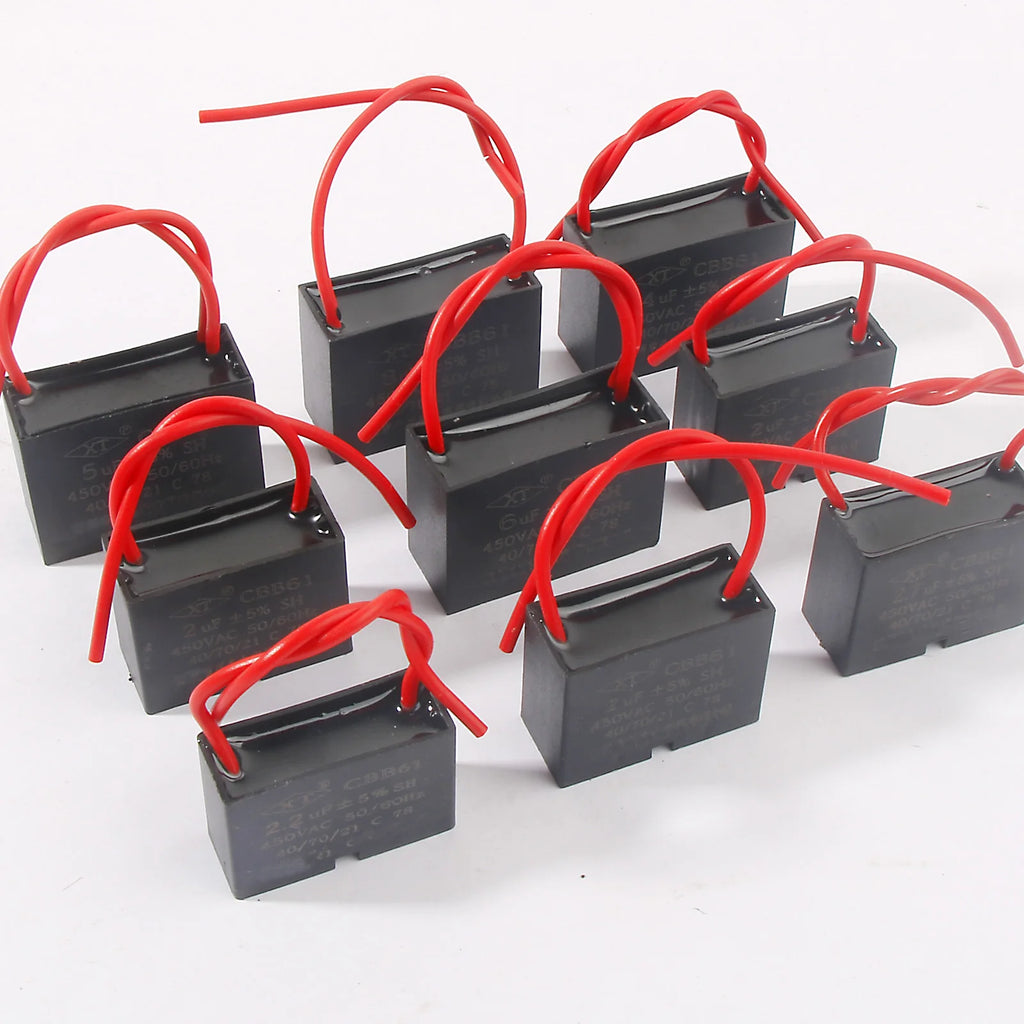 5pcs CBB61 Capacitor 450vac Fan Motor Run Starting Capacitors 0.5uf 1uf 1.5uf 3uf 4uf 8uf