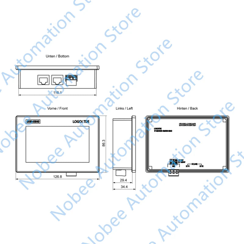 SIEMENS LOGO! 9 TDE Touch Display 6ED1055-4MH08-0BA3