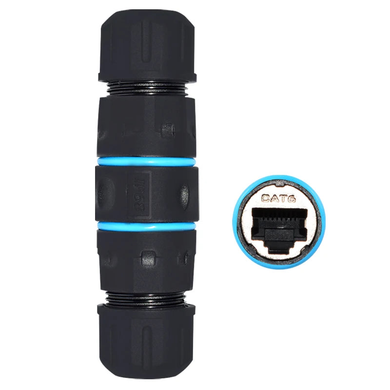 M20 RJ45 Zinc Alloy Connector Ethernet Network Straight-through Waterproof IP68 Header Panel Outdoor Broadband Network Cable