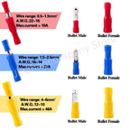 50-500PCS Assorted Female Male Bullet Butt Connector Insulated Crimp Wire Terminals Quick Splice Wiring Cable Plug for 22~10AWG
