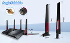 Dual Band 2.4G 5.8G RP SMA Male 12dBi WiFi Antenna + 15cm Adapter Cable for Network Card USB Adapter Security IP Camera