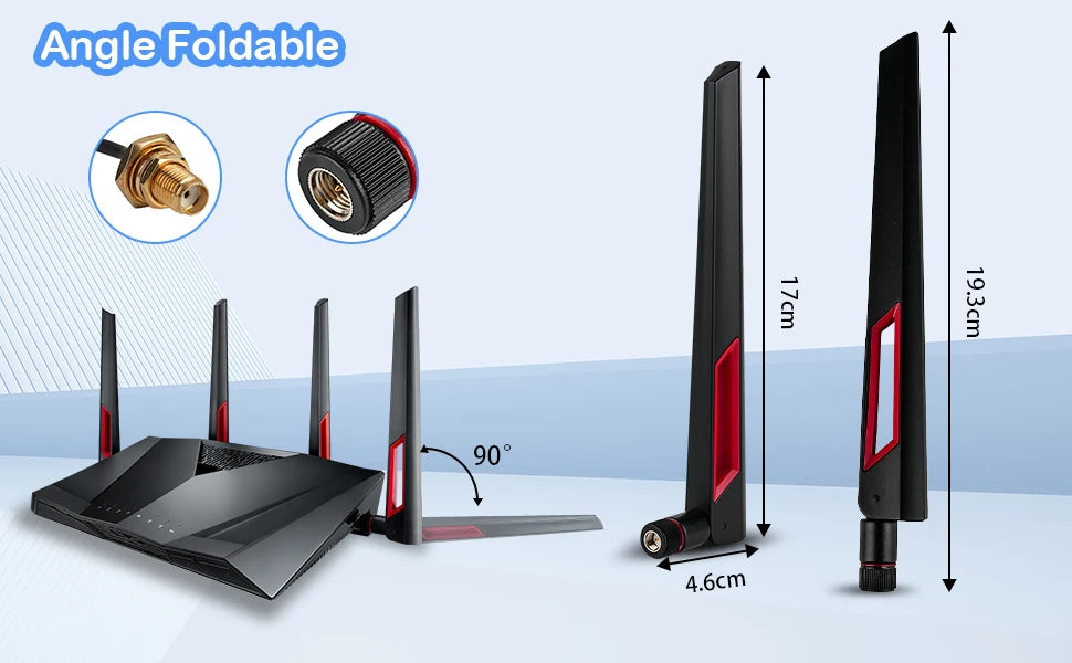 Dual Band 2.4G 5.8G RP SMA Male 12dBi WiFi Antenna + 15cm Adapter Cable for Network Card USB Adapter Security IP Camera