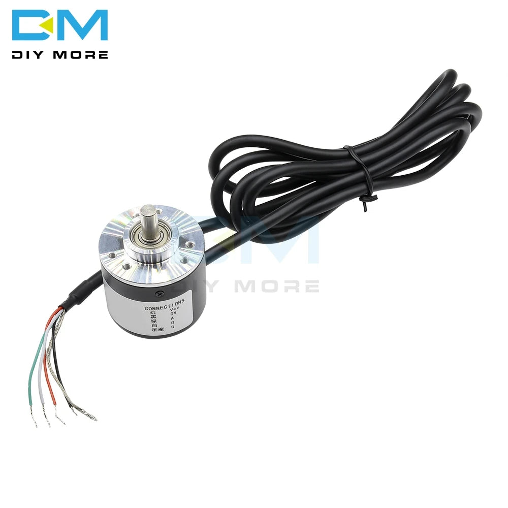 360 600 P/R Encoder DC 5V-24V Encoder 360p 600p Incremental Rotary AB 2 Phases 6mm Shaft Suit for Displacement Measurement