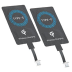 2Pcs Type C Wireless Charger Adapter Portable Charging Receiver for Type C Mobile Phone Wireless Charging Receiver