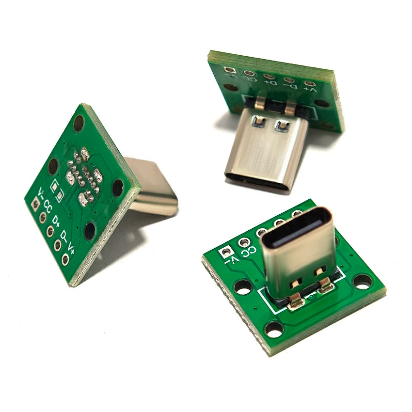 Vertical USB Type C Female Socket Patch Board 14P to 2.54 5P Circuit Board Data Test Board Type-c Usb C Connector