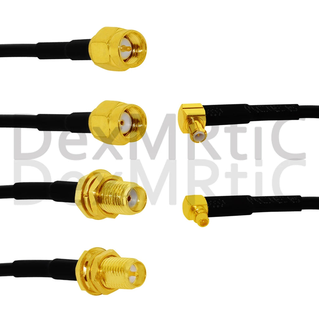 New SMA Male Female Jack  Nut  /RP SMA Switch MCX/MMCX  Male Plug Right Angle Pigtail Cable RG174 Wireless Modem Extension