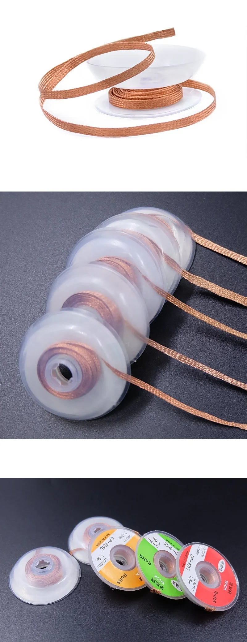 Desoldering Braid Tape Copper Welding Solder Remover 1/1.5/2.5/3/3.5/4mm Wire Soldering Wick Tin Lead Cord Flux BGA Repair Tool