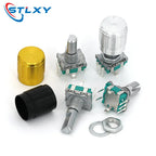 5PCS/LOT 20 Position 360 Degree Rotary Encoder EC11 w Push Button 5Pin Handle Long 15/20MM With A Built In Push Button Switch