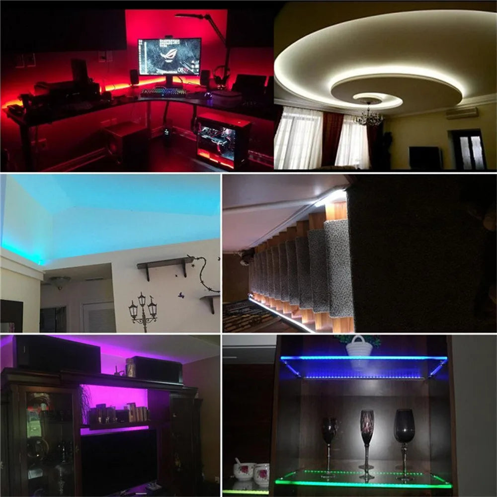5M LED Strip Light 300 LEDs DC 12V RGB Red Green Blue Warm Cool White Flexible SMD 2835 Diode Ribbon Tape Lamp for Home Decor