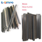 10pairs 1x40Pin Single Row Male Female 2.54mm PH3.5/5/5.7/8.5mm Brass Goldplated Reflow Rohs PCB Pin Header Jumper Socket Kit