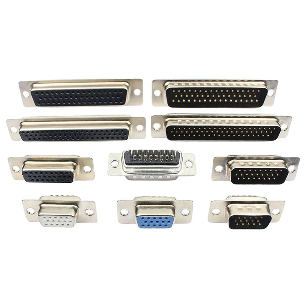 5pcs HD D-SUB 15 26 44 50 62 Pin Male Female Solder Type Connector Mount Serial Port Adapter 3 Rows DB15 DB26 DB44 DB50 DB62