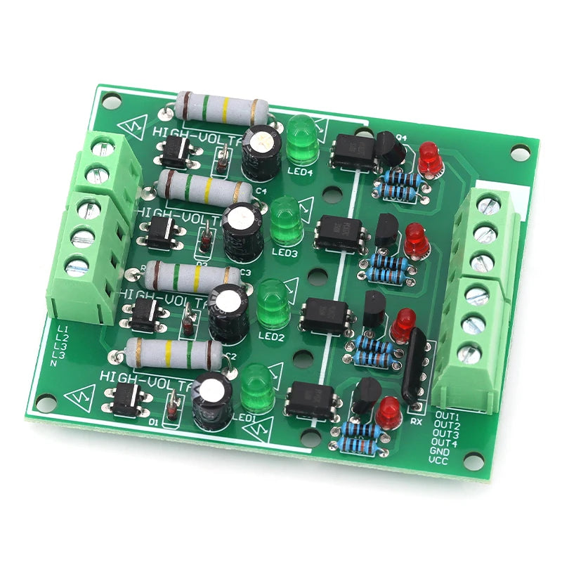 1/2/3/4/8-Bit AC 220V Optocoupler Isolation Module Voltage Detect Board Adaptive 3-5V For PLC Isolamento Fotoaccoppiatore Module