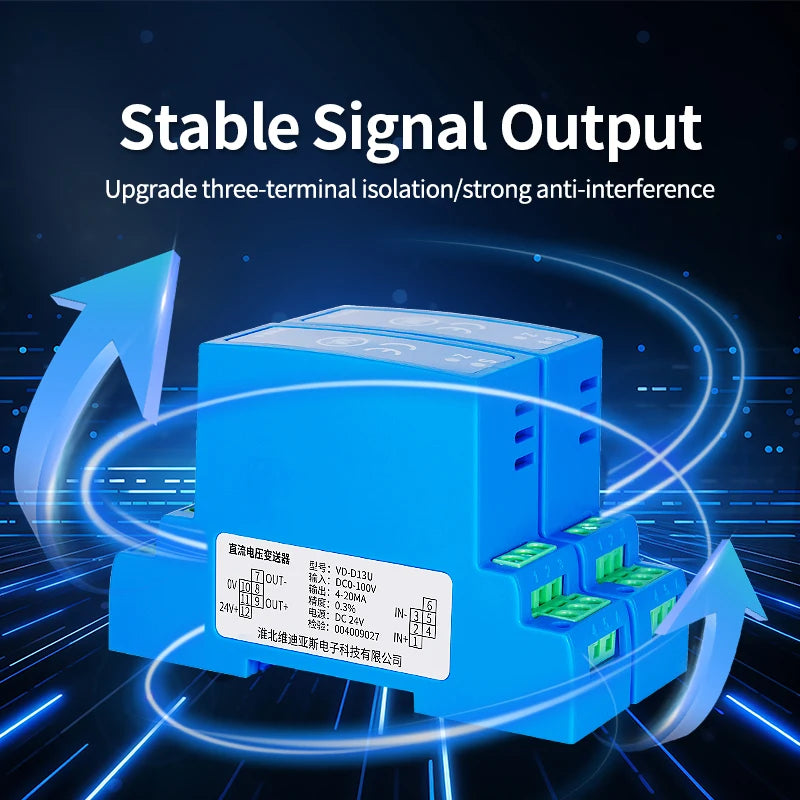 AC/DC Current Sensor 1A 20A 30A 4A 5A 10A Transducer DC24V 4-20ma RS485Current Transmitter QD-21