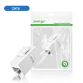 ZoeRax RJ45 CAT6 Keystone Coupler Female to Female Insert Coupler, UTP CAT6 Keystone Inline Coupler White