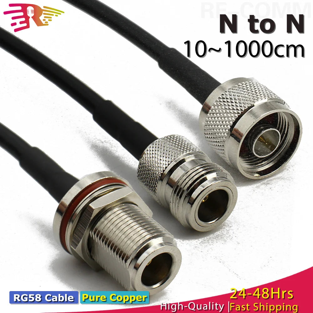 RG58 L16 N Male to N Female Plug Bulkhead conncetor Pigtail Cable RF Coaxial Cables Jumper Cable N Type Crimp Fast Delivery