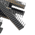 1P-40P 2.54mm Round Hole Right Angle Single Row 0.1" Breakable Stackable PCB IC Crystal Transistor Socket Female Tin Pin Header