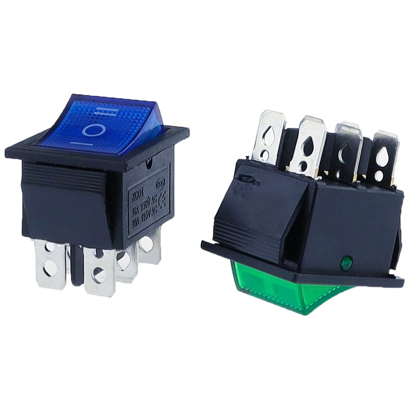 1PCS KCD4 Rocker Switch Power Switch ON-OFF-ON 3 Position 6 Electrical equipment With Light Switch 16A 250VAC/ 20A 125VA