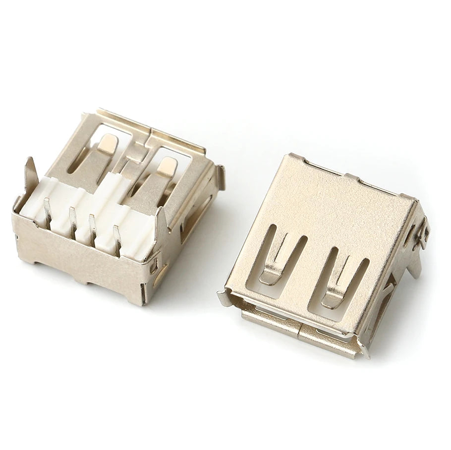 10Pcs USB 2.0 4Pin A Type Female Socket Connector G54 2 Feet 90/180 Degree Data Transmission Charging USB Connector