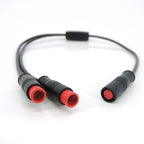 Waterproof m8 2 Pin way Y Splitter 1 male female to female male cable Splitter Connector 9mm Signal Sensor  E-bike Motor