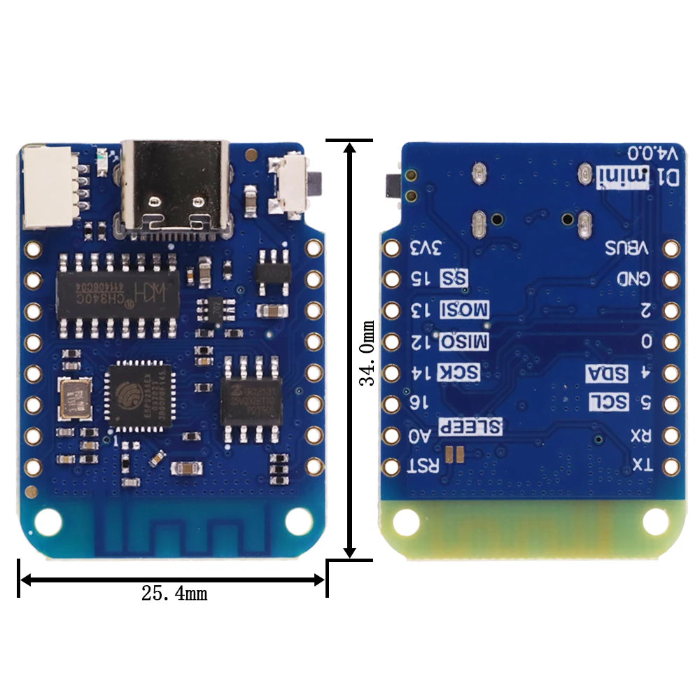 WeMos D1 Mini Pro V3.0 NodeMcu 4MB/16MB Bytes Lua WIFI Internet of Things Development Board Based S2 ESP8266 CH340G Nodemcu V2