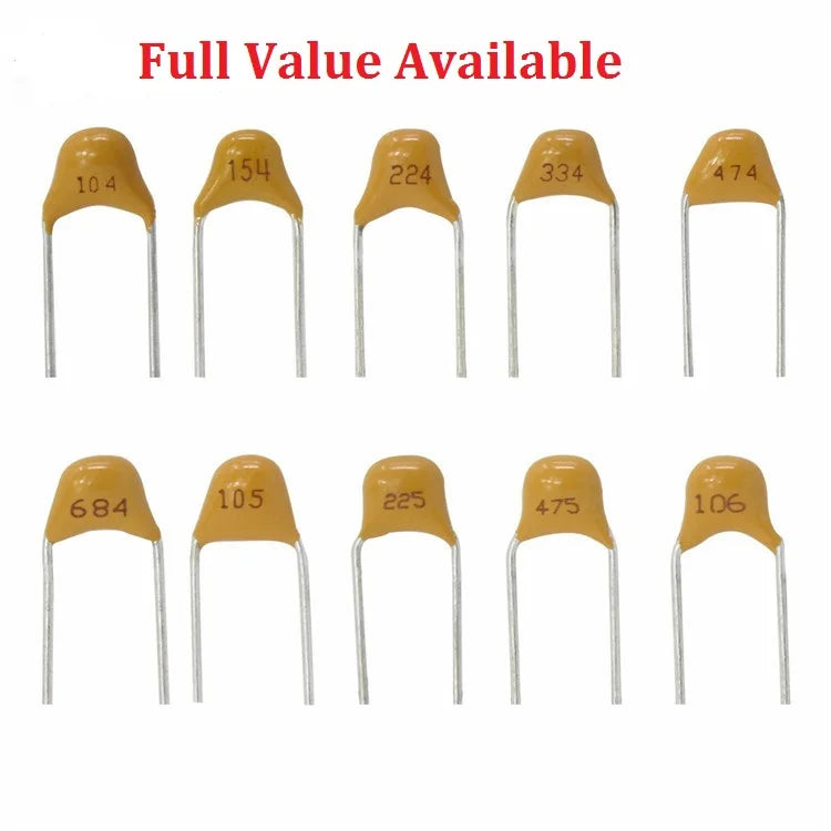 50PC Multilayer Ceramic Capacitor 221 222 223 224 225 300 330 331 332 334 335 5.08MM 2.2UF 30PF 3.3NF 330NF 50V Pf NF Monolithic