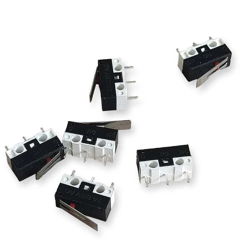 50PCS Small Micro Mouse Switch 12.5*5.7*6.5 Without Handle/Handle Length 8.5mm-15mm C NO NC 3 Pin 2A 125V AC Limit Switches
