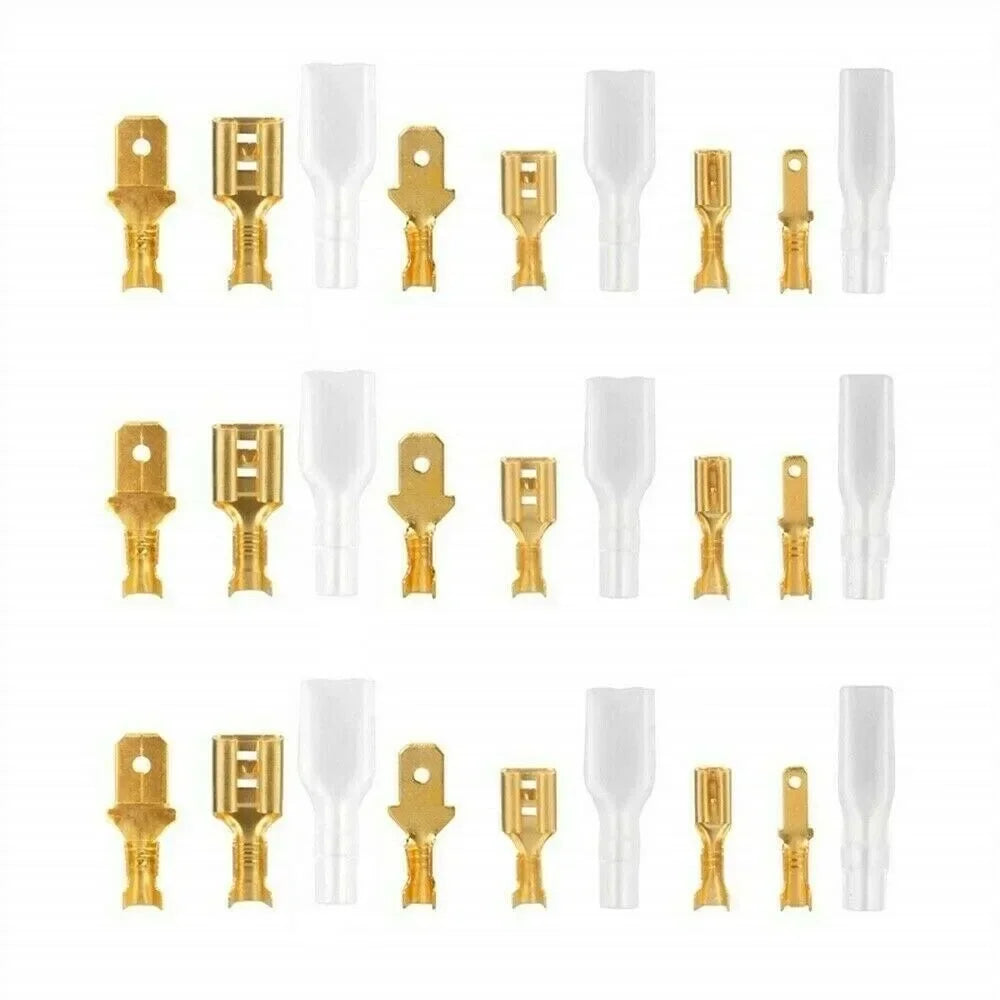 Male Female Wire Box Insulated Cable Macho Connector 2.8/6.3mm Electrical Crimp Terminals Termin Spade Connectors Assorted Kit