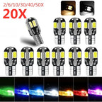 10/20PCS W5W T10 LED Bulbs Canbus 5730 8SMD 12V 6000K 194 168 LED Car Interior Map Dome Lights Parking Light Auto Signal Lamp