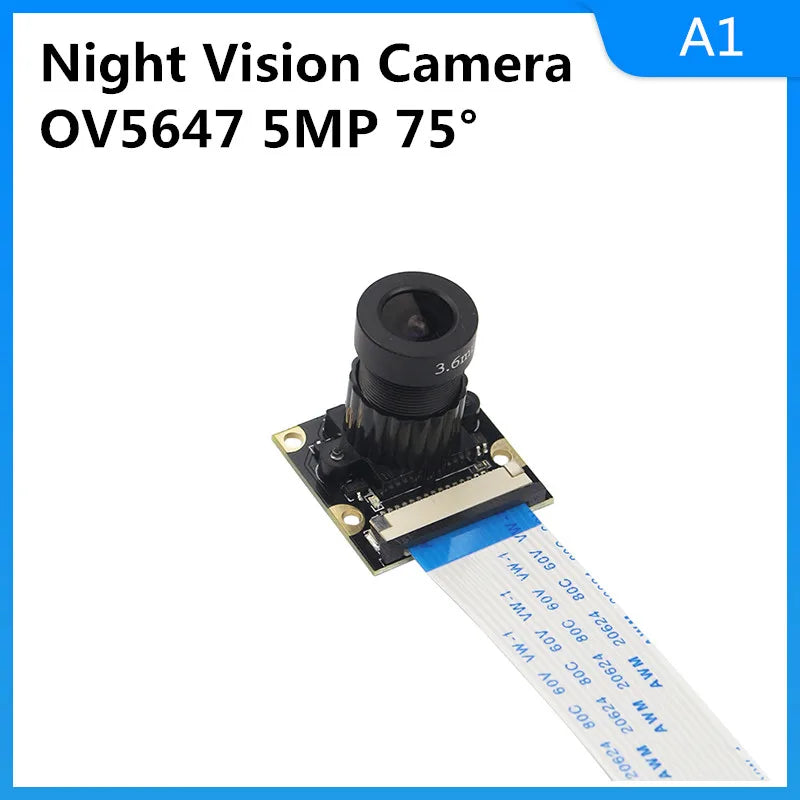 Raspberry Pi 4 Camera 5MP 1080P Night Vision Fisheye IR-CUT Camera Infrared Light OV5647 Webcam for Raspberry Pi 4B 3B+ 3B Zero