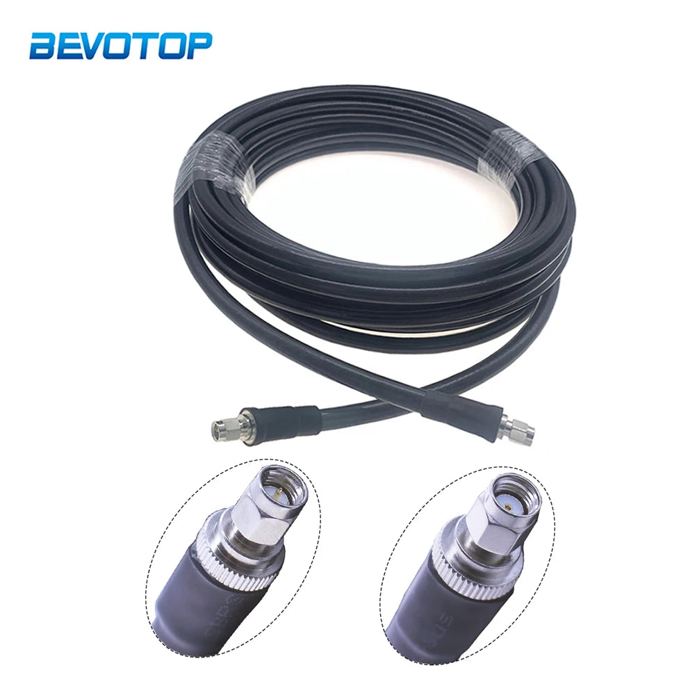 LMR 400 SMA to SMA Male/RP SMA Male Connector Cable Low Loss 50 Ohm 50-7 Cord WIFI Antenna Extension Jumper RF Coaxial Adapter