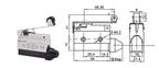 YIDI Waterproof Micro Limit Switch 10A 250V Roller Lever Arm AZ-7312 AZ-7311 AZ-7121 Horizontal Type